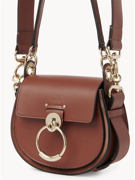 Chloé Chloe Small Tess Bag In Sepia Brown Calfskin Leather on 